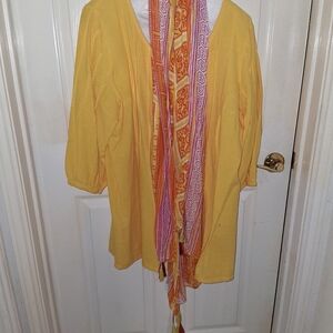 Soft Surroundings Yellow Cotton Top